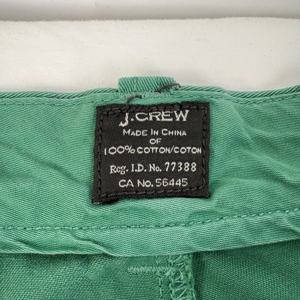 J.Crew Men's Stanton Shorts Green 100% Cotton Chino Casual Summer Shorts Size 38 - Picture 5 of 9